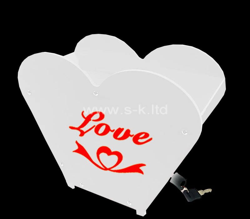 Custom white acrylic donation collection box
