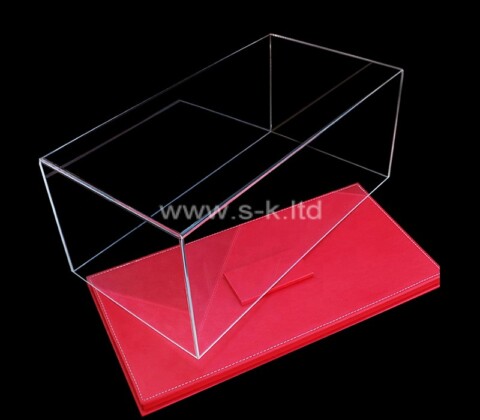 Custom clear acrylic display box with red base