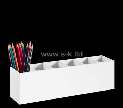 Custom acrylic 6 compartments makup pens brushes holder