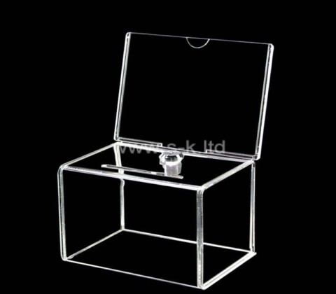 Custom acrylic comment collection box with sign and lock