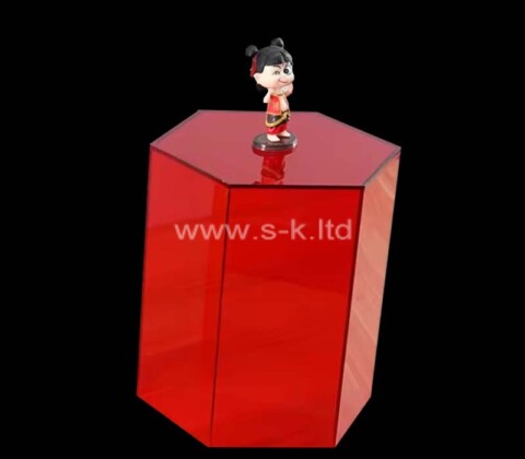 Custom translucent red acrylic hexagon storage box