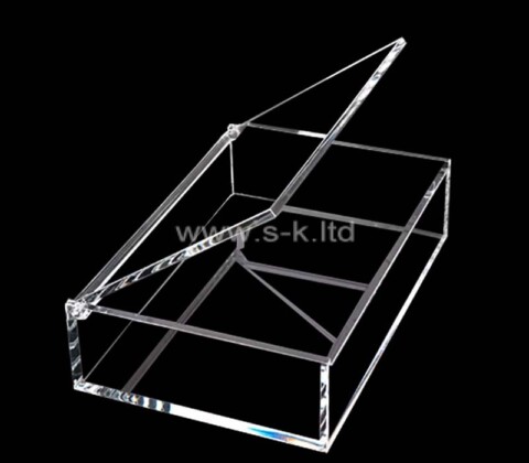 Custom acrylic storage box with hinged lid