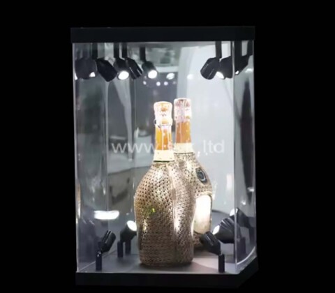 Custom wholesale acrylic wine display case with LED light