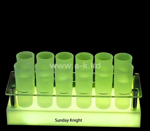 Custom wholesale acrylic LED nightclub party glass cup holder