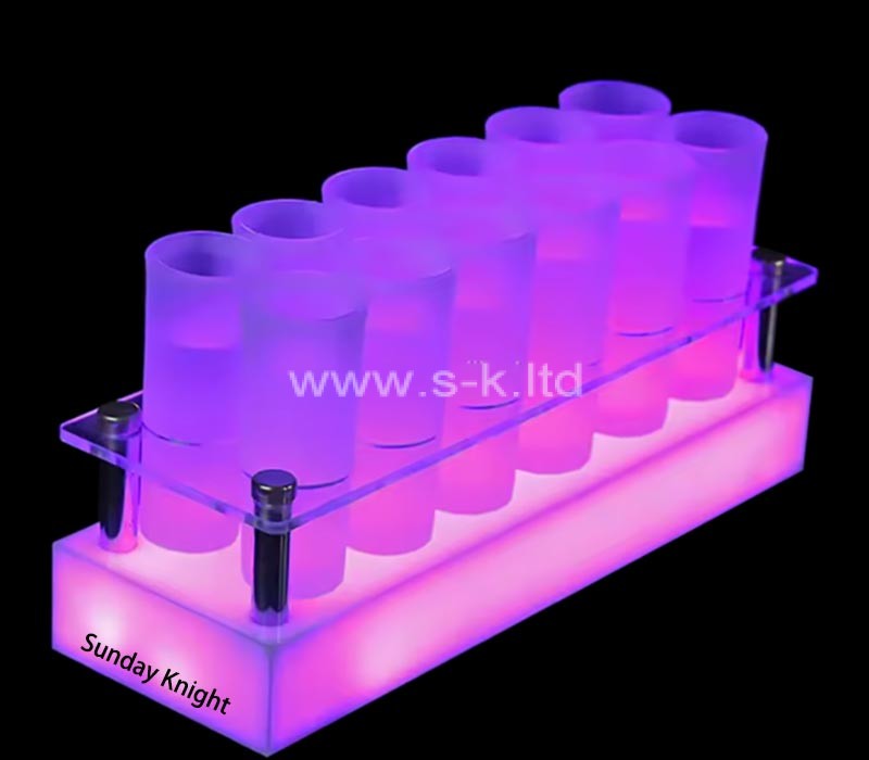 Porte-gobelet à LED en acrylique pour verre à shot sur mesure en gros