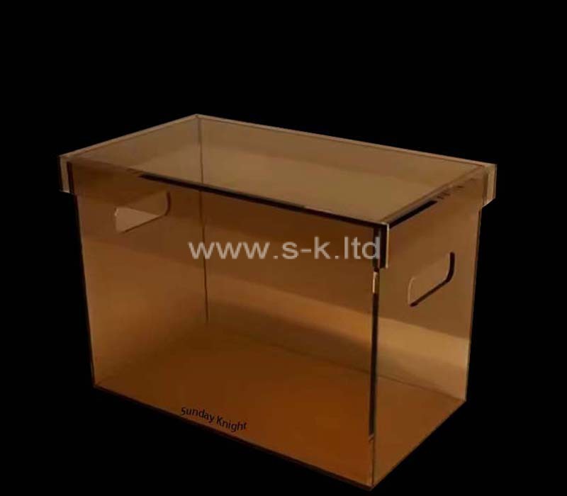 Custom wholesale acrylic storage box with handles and lid