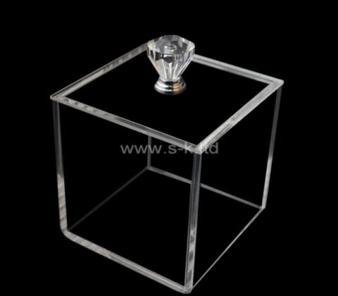Scatola di stoccaggio quadrata in plexiglass personalizzata all'ingrosso con coperchio