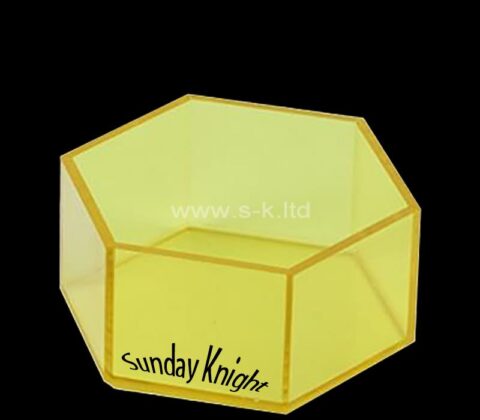 Custom acrylic tabletop hexagon storage box