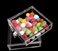 Caja expositora acrílica personalizada para colección de piedras de regalo