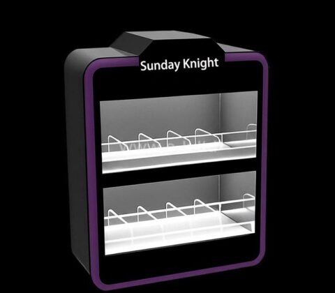 Custom acrylic 2 tiers retail luminous display cabinet