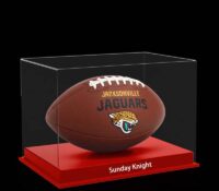 Vitrine de football acrylique personnalisée avec base