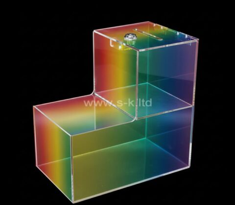 Boîte de collecte de pourboires personnalisée en acrylique pour les espaces de service