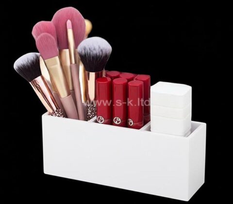 Porte-maquillage acrylique personnalisé à 3 compartiments
