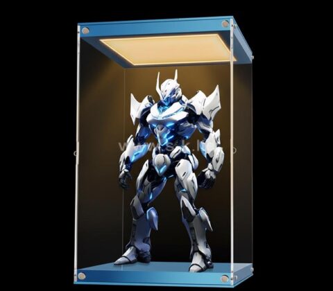 Custom acrylic figures dustproof LED display case