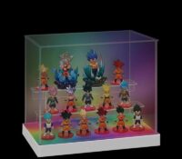Custom acrylic 3 tiers figures LED display box