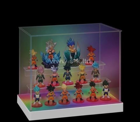 Custom acrylic 3 tiers figures LED display box