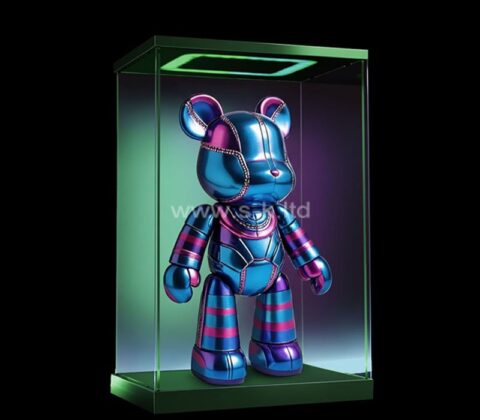 Vitrine LED pour ours en acrylique sur mesure