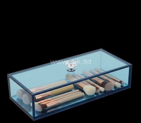 Boîte de rangement pour pinceaux de maquillage en acrylique anti-poussière sur mesure