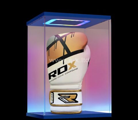 Custom acrylic boxing gloves illuminated display case