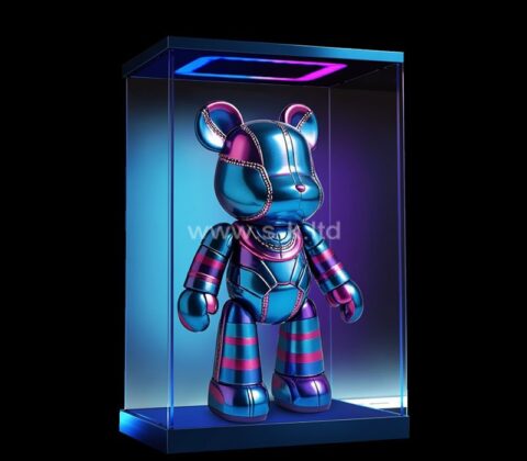 Custom acrylic figures illuminated display case
