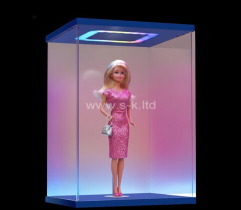 Custom acrylic barbie doll illuminated display case