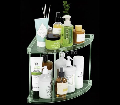 Organisateur de salle de bain en acrylique personnalisé à 2 niveaux pour le maquillage