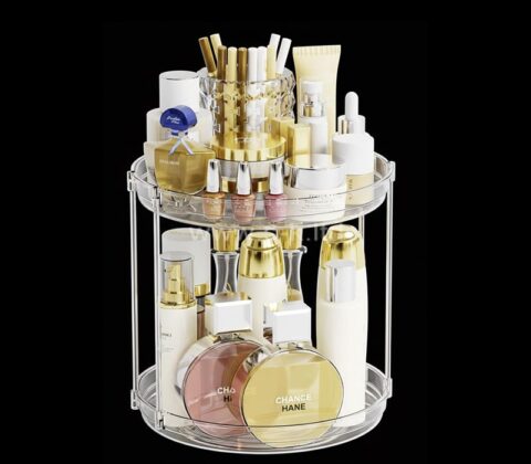 Organiseur de maquillage personnalisé en acrylique à 2 niveaux