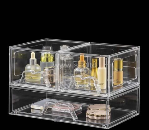 Organiseur de maquillage empilable en acrylique personnalisé