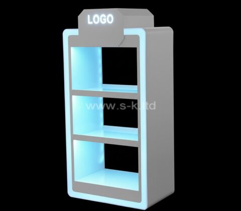Custom acrylic luminous 3 tiers display cabinet
