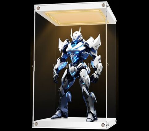 Custom acrylic LED model robot showcase