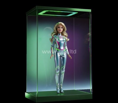 Boîte de présentation de figurines LED en acrylique sur mesure