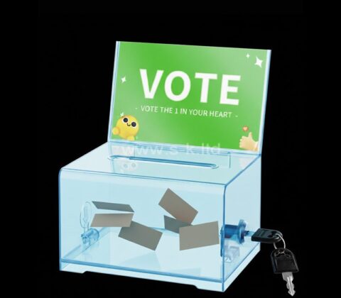 Boite de vote acrylique personnalisée avec porte-enseigne