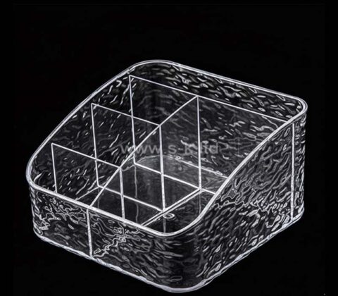 Organisateur de soins de la peau et de maquillage personnalisé en acrylique avec plusieurs séparateurs