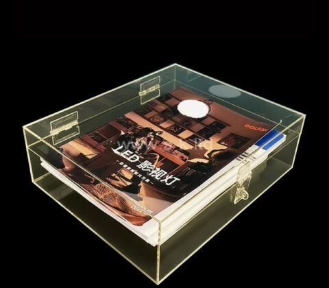 Boîte de rangement pour livres verrouillable en acrylique personnalisée