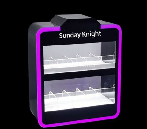 Custom acrylic retail 2 layers LED display cabinet