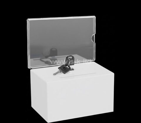 Boîtier de vote en acrylique personnalisé avec porte-enseigne