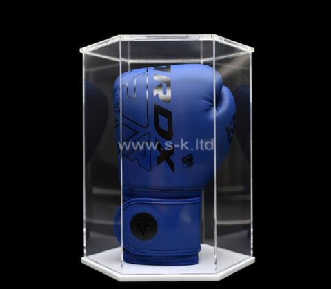 Sechseckige Boxhandschuh-Vitrine aus Acryl