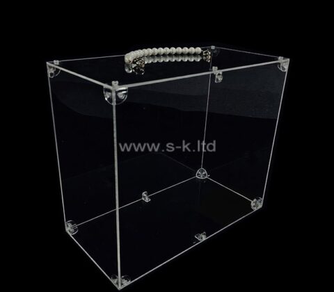 Caja expositora acrílica personalizada para regalo con asa