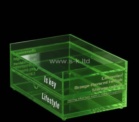 Custom acrylic 2 drawers storage box