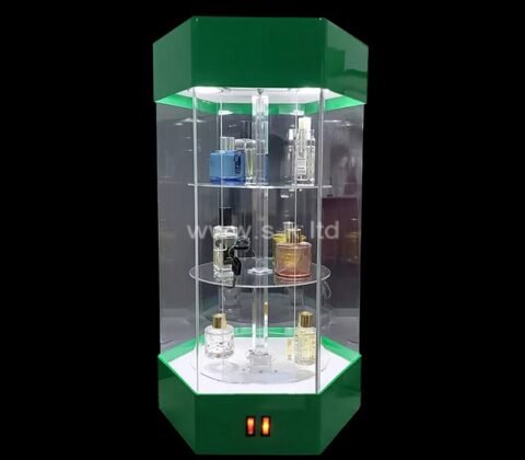 Sechseckige LED-Vitrine aus Acryl für den Einzelhandel