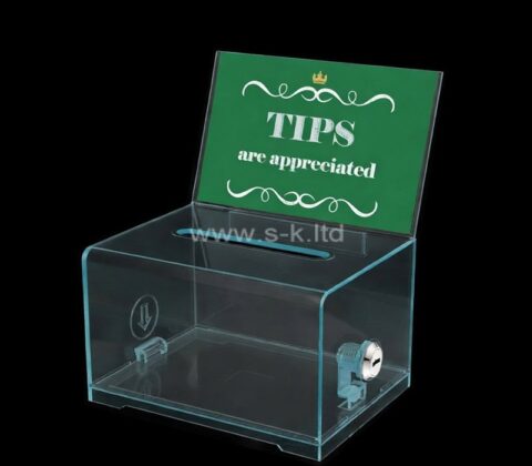 Boîte de collecte électorale personnalisée en acrylique avec porte-affiche