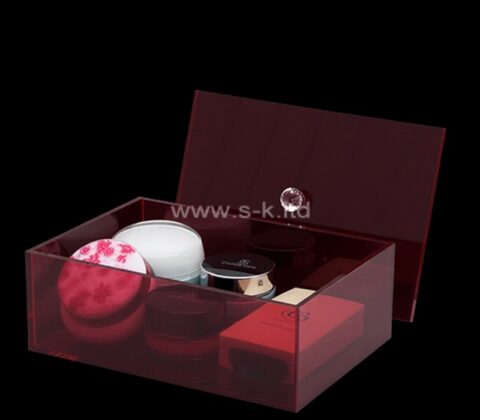 Kundenspezifische Acryl-Kosmetikpflege-Box mit Deckel