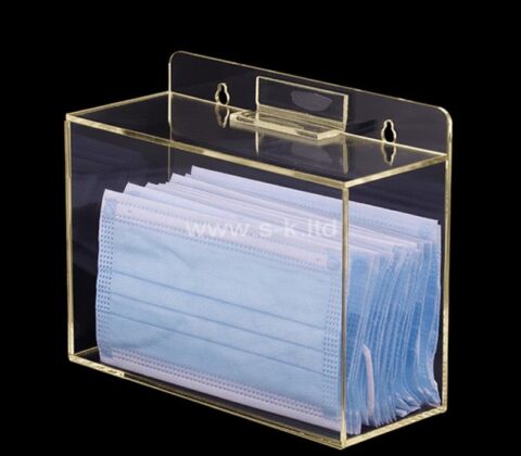 Caja acrílica a medida para mascarillas de pared