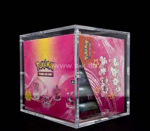 Présentoir de cartes pokémon personnalisé en plexiglas avec couvercle magnétique