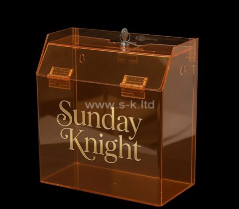 Cassetta per le donazioni da parete in plexiglass personalizzata