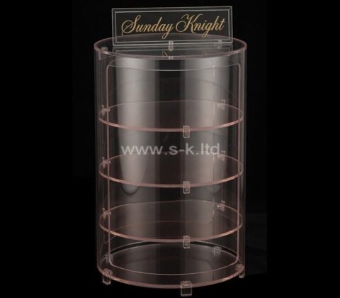 Vitrina cilíndrica acrílica a medida