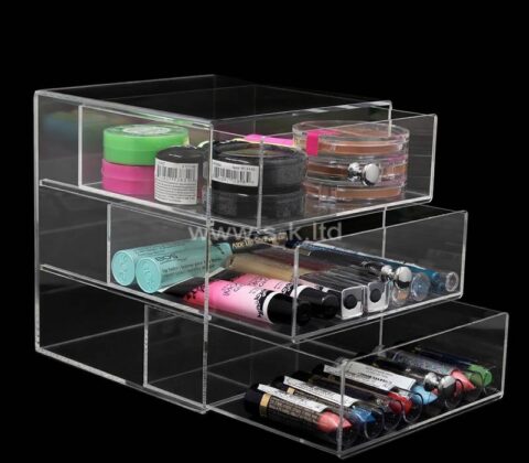 Organizzatore acrilico su ordinazione dei cosmetici della cura della pelle a 3 cassetti