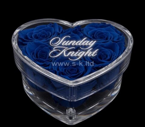 Caja de regalo acrílica personalizada con forma de corazón