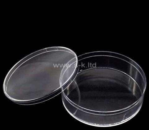 Boîte de rangement ronde en plexiglas personnalisée avec couvercle