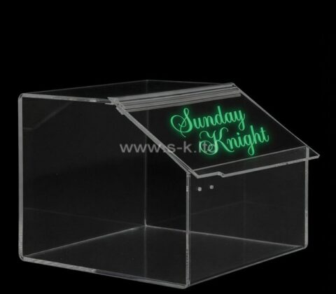 Scatola per alimenti da supermercato in plexiglass personalizzata con coperchio